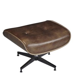 China Eames Style Ottoman Footstool Leather X Bench Stool With Metal Legs wholesale