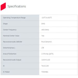 China C24 CDBC455C24 SMD 455khz Ceramic Discriminator wholesale