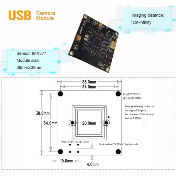 High Sensitivity 12MP Sony IMX577 CMOS Sensor HDR USB3.0 Camera Module