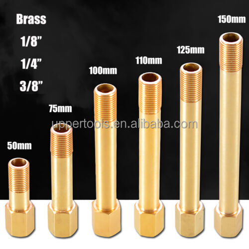 LPG Hose Brass Thread Extension Rod Connector Pipe Fitting 1/8" 1/4" 3/8" Female Head