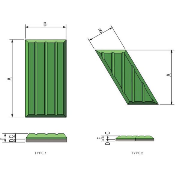 154*101*34mm Heavy Duty Buckets 63HRC Laminated Skid Blocks