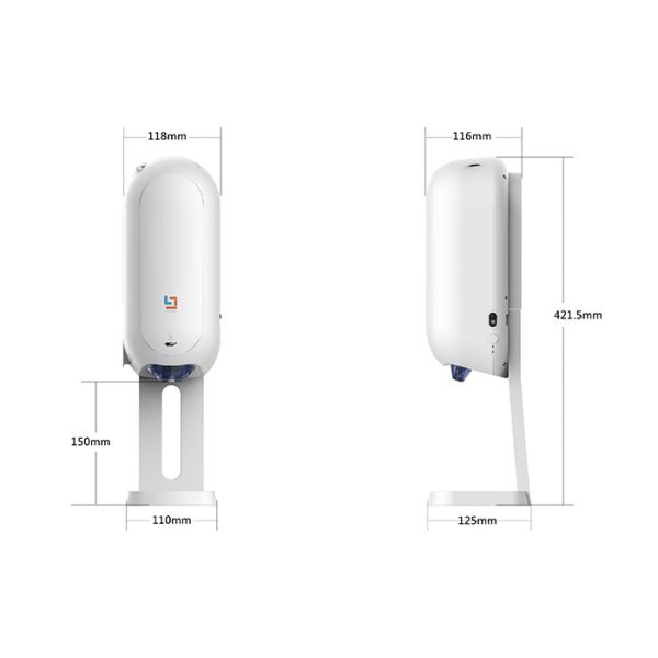 Temperature Test 0.1s 1100ml Automatic Touchless Sterilizer DC6V