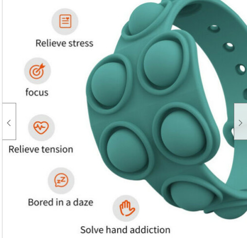 Stress Relief Silicone Pop It Fidget Wristband For Kids