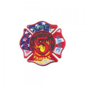 China 9 Colors Fire Department Iron On Patches , Logo Embroidered Custom Uniform Patches wholesale