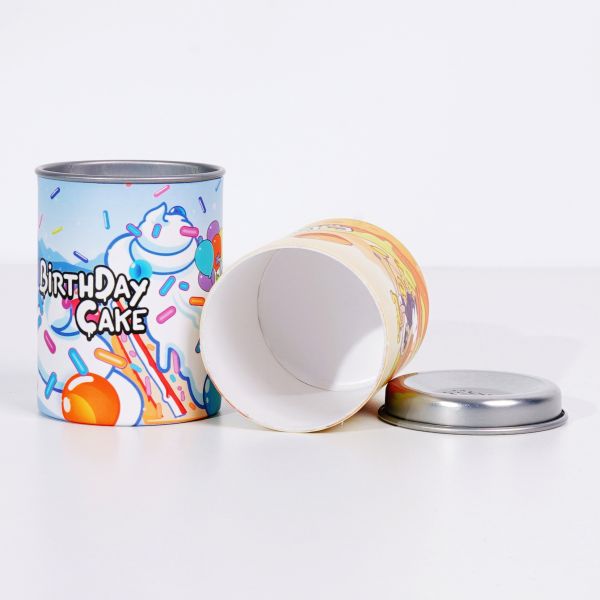 Ice Cream Paper Squeeze Tube Ice Cream Packaging Food Paper Tube With Tin Lid Ice Cream Paper Tube