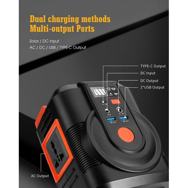 Solar Energy Storage Power Station 100W 110V 220V For Home Emergency