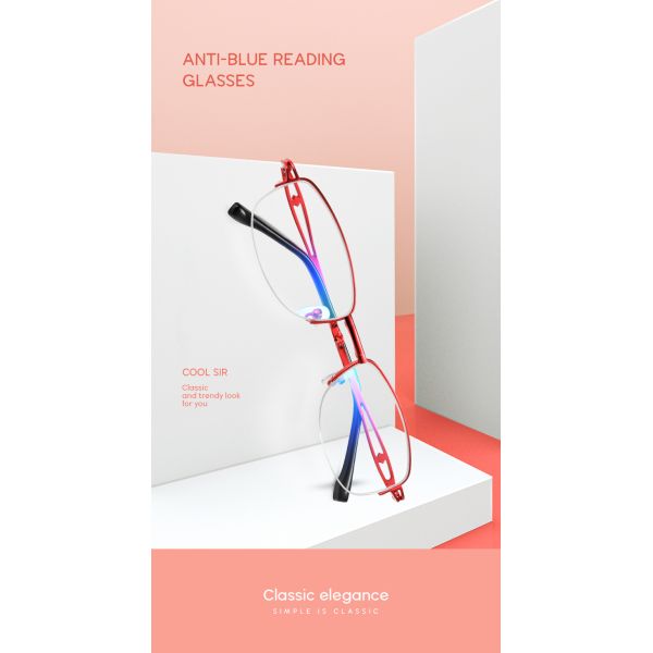 Red Classic Fashion Reading Glasses BSCI Folding Reading Glasses Anti Blue