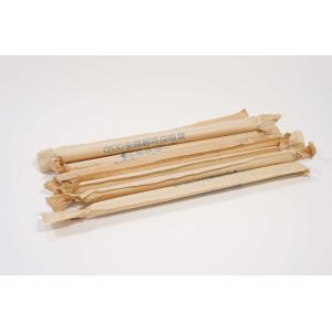 China Pointed Biodegradable PLA Straws 12x230mm With Paper Wrap on sale