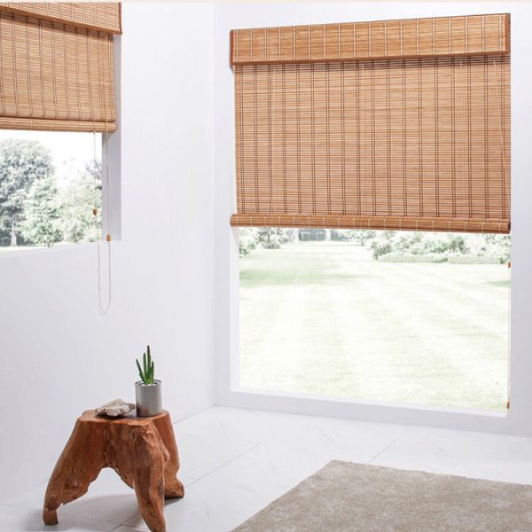 Amboo Roman Shades Roll Up Bamboo Blinds For Indoor Windows Light Filtering UV Protection Natural Bamboo Shades