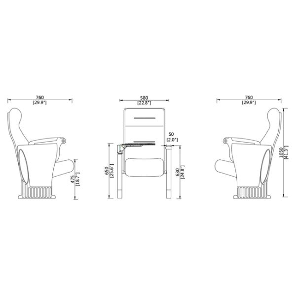 Elegant Moulded Wooded Panel Conference Hall Chairs Aluminum Alloy Structure