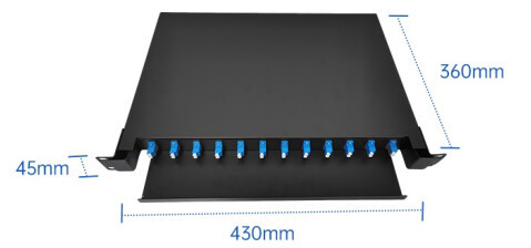 LC 24 Core 1U Fiber Patch Panel For Communication Network