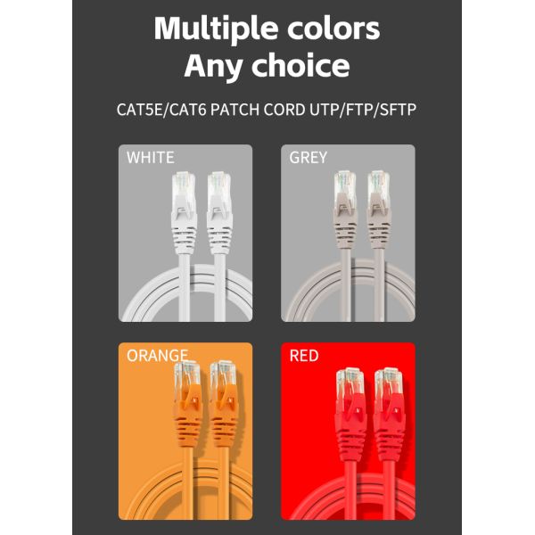 CAT 6 UTP RJ45 Copper Network Cable PVC Jacket CE Certified 26awg Cat5E UTP 1m 2m 3m 5m 10m 20m