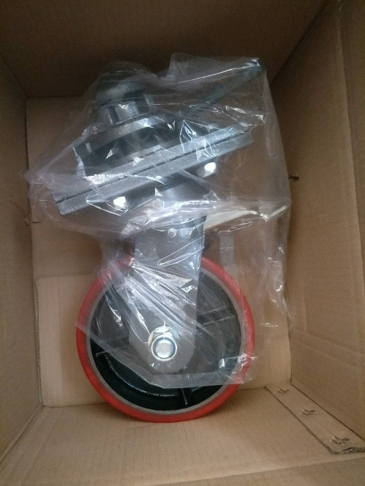 Grey 4pcs per kit 8 Inch Single Wheel Universal Brake Wheel 3T 5T ISO Shipping Container Castor Wheels for in House