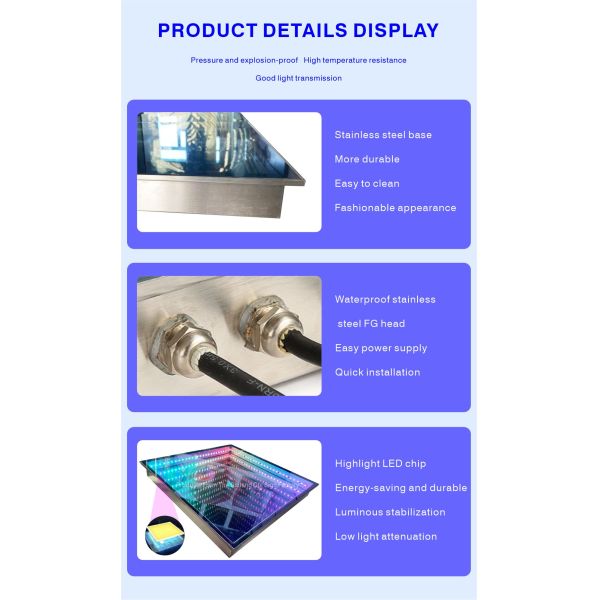 Dimmer Pista Light Wedding Party 3D Mirror Dance Floor LED Display Screen Panels