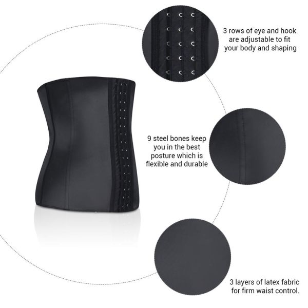 Adjustable Hooks Tummy Control Latex Waist Trainer Corset for Women Slim Body Shaper