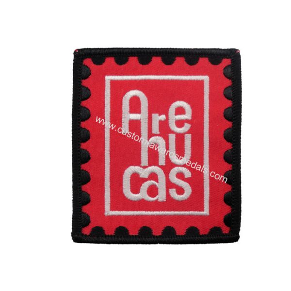 Red Customized Embroidery Patch, Embroider Patch For Garments, Shoes, Uniform