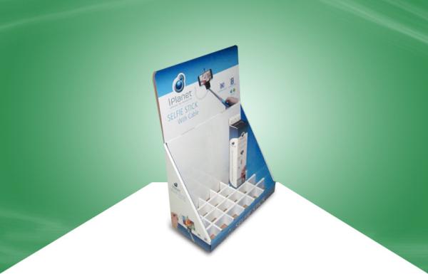 Quality Selfie Stick Countertop Cardboard Displays With Dividers To Hold Products Firmly for sale