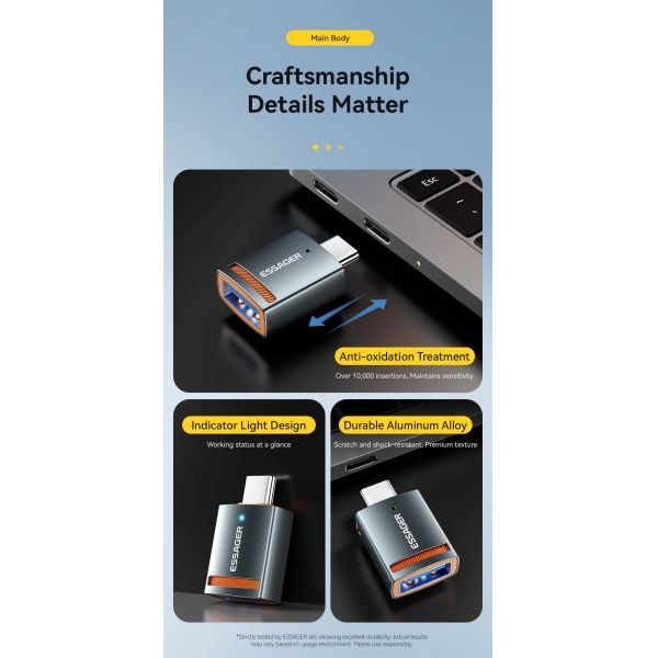 Micro USB OTG Adapter USB A C To Lightning OTG Connector ESSAGER ES-OTG17