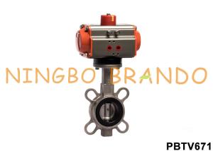 China Rubber Seal Stainless Steel Pneumatic Butterfly Valve With Actuator on sale