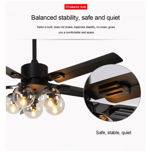 Ceiling Fan with Light 42 inch Remote Control 220V 110V fan lamp for home bedroom led ceiling fan light(WH-CLL-09)