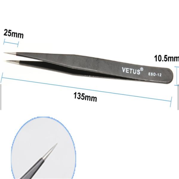 Quality 45 Degree 302 Stainless Steel ESD Pointed Tweezer for sale