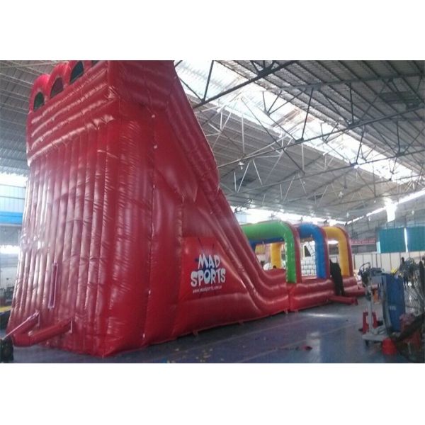 Outdoor Commercial Inflatable Slide , Three Lanes Inflatable Slide For Kids And Adults