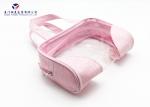 Fashion Pink Color Lady Hand Clear Cosmetic Bag 13cm Height Soft PVC Window
