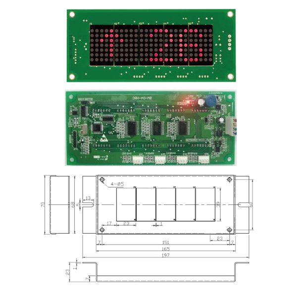 SN-SM-04-HRC Round Dot Matrix Elevator Display Panel / Board For COP