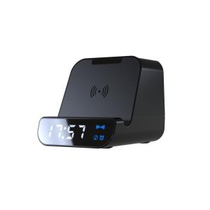 China Desktop Quick Qi Wireless Cell Phone Charger With Led O'Clock Display on sale