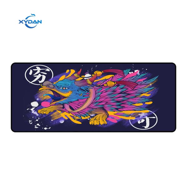 Custom Business Office Gaming Mouse Pad with Extended Size and Stitched Edge Design