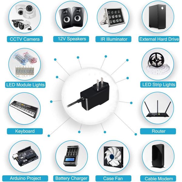 Desktop Version 12V 5A Class Two Power Supply 240VAC 50Hz 1.2m DC Line Figure Eight