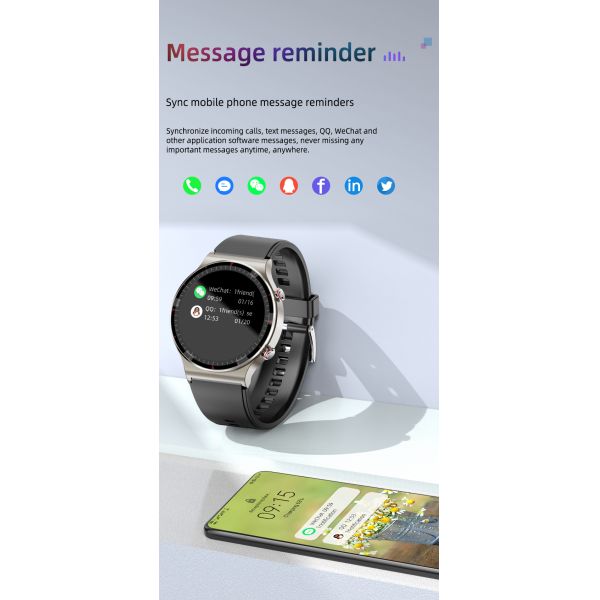 Ladies Medical Grade ECG Smart Watch Full Touch Screen 1.3 Inch ODM