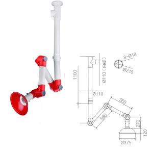 China Three Joint Grade Pp Flexible Fume Arm Extraction on sale