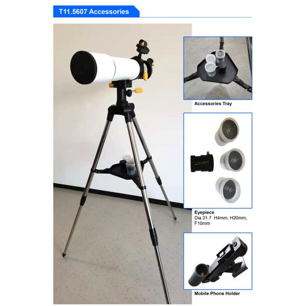 OPTO-EDU T11.5607 Astronomical Refracting Telescope Focal Length 500mm D70