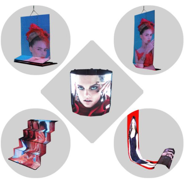 Slim Indoor Full Color LED Display Flexible , Black RGB LED Panel 32x32 BSTAR Controlled