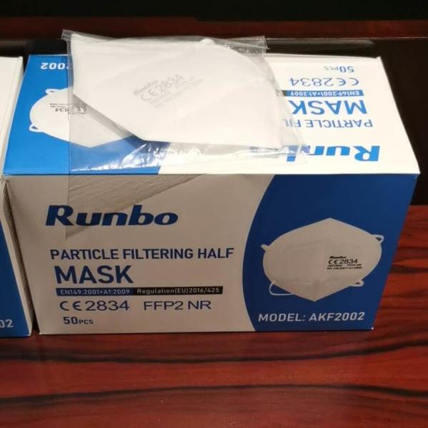 Quality Runbo Brand CE Certificate Antiviral FFP2 Dust Mask Disposable Customized Size for sale