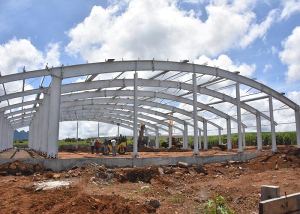 Quality Heavy Duty Designed Anti Cyclone arch roof Steel Structure Workshop and warehouse for sale