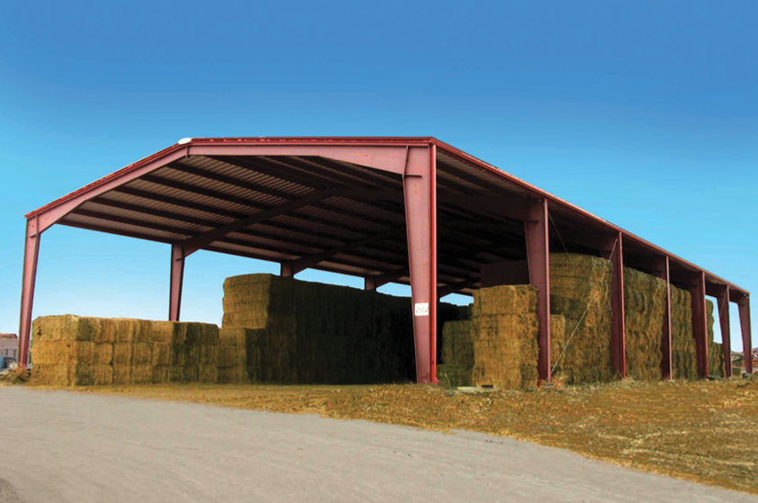 Sliding Door Prefabricated Goat Farm Shed with Design and Single Steel Sheet Roofing