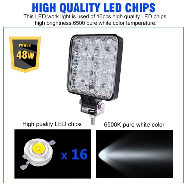 Spot 4WD Truck 36V 48W Waterproof LED Work Lights
