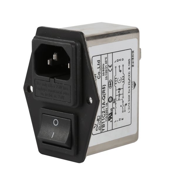 Medical Equipment Double Fuse Emi Power Filter High Efficiency IEC Inlet Power Line Filter