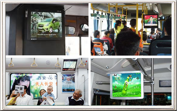 DC 6V OEM Ipad 22 Inch Bus Digital Signage Ceiling mounted With LED Screen