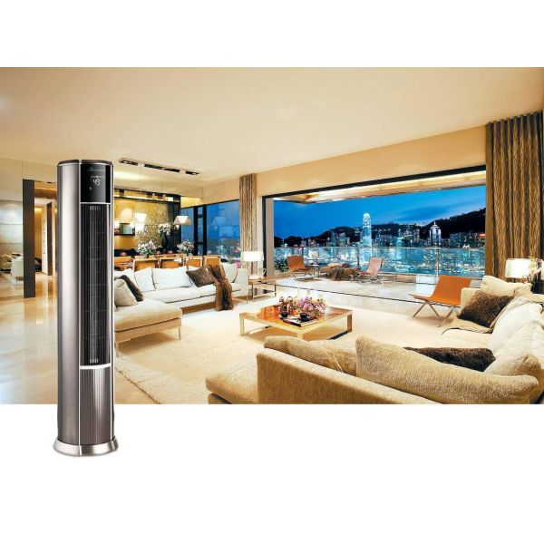 Low Noise Warm Air Conditioner , Hot Air Vertical Fan Heater With LCD Touch Switch
