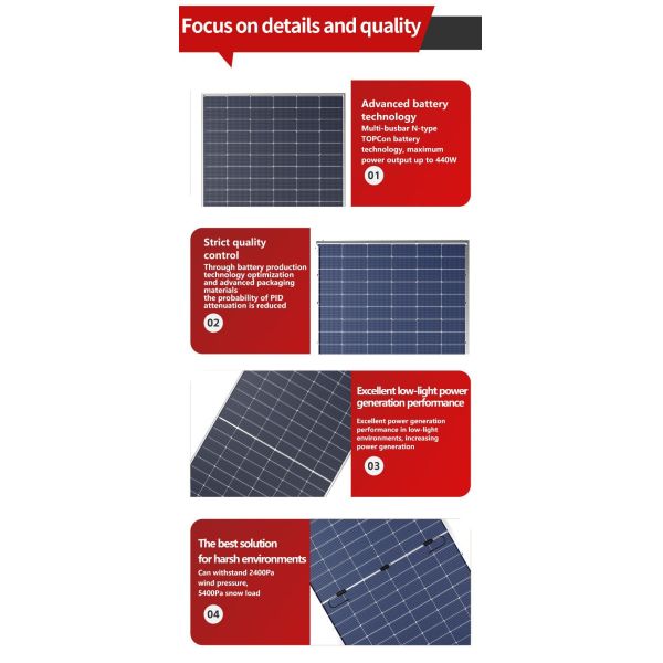 Solar Panel 590W Mono PV N-Type Topcon BIPV Hjt Mwt Monocrystalline 600W Solar Panel