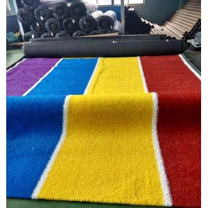 China Nice Looking Rainbow Grass Artificial Turf For Kindergarten Amusement Park School on sale