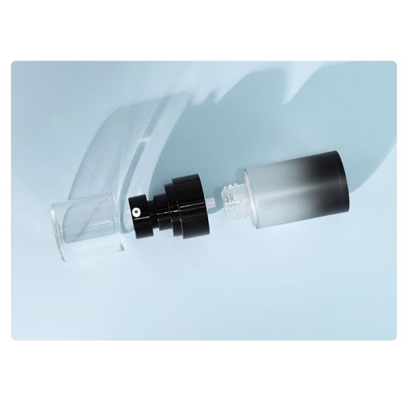 Airless Skin Care Packaging Bottles Black Airless Pump Bottle Base Material ABS Collar Material AS