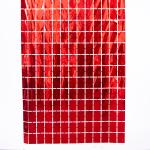 Red Square Curtain Foil Fringe Curtain Backdrop 1m*2m Customized