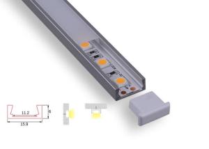 Customized White Led Strip Aluminium Profile , 3m Led Strip Channel With Diffuser
