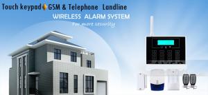 GSM Touch Screen Wireless Home Security Alarm System with LCD Display and 30 Wireless Zone
