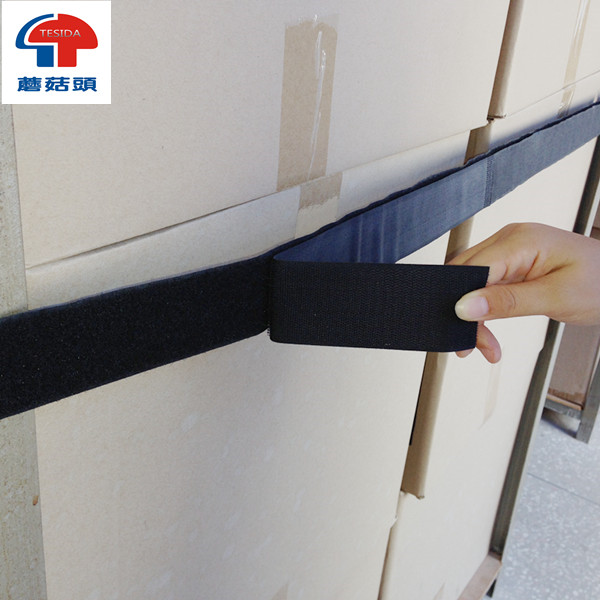Custom Black Loop Strap Fastener / Strong Colored Hook & Loop Tape for fabric