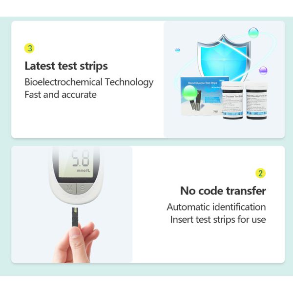 8s Digital Home Glucose Monitors Portatil Glucose Meter Sterile